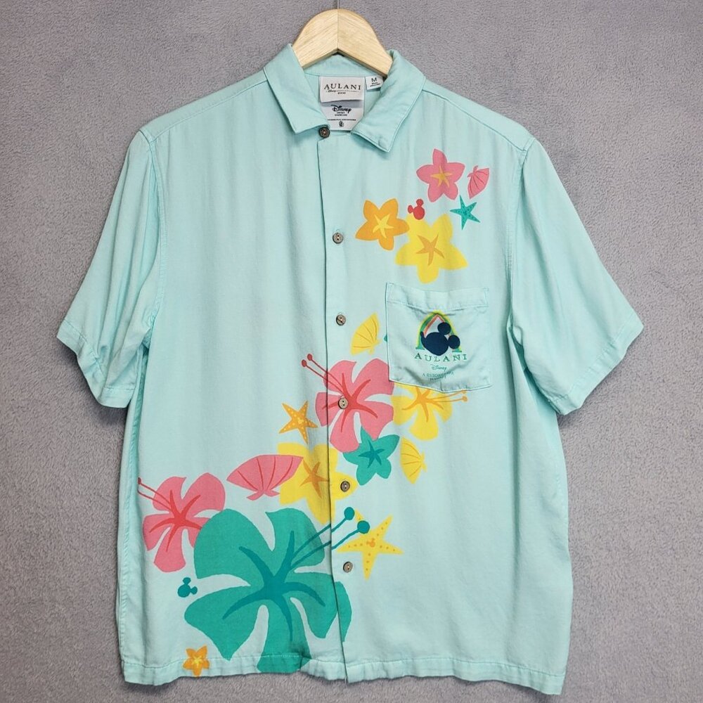 Disney Aulani Shirt Women's Medium Resort Spa Rainbow State Of Mind Button Down